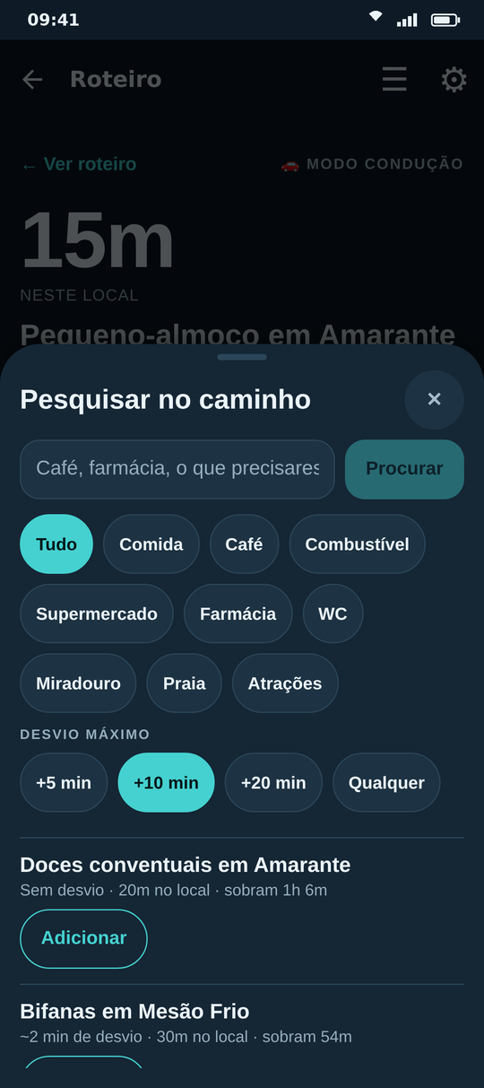Pesquisar no caminho, com o desvio de cada resultado.